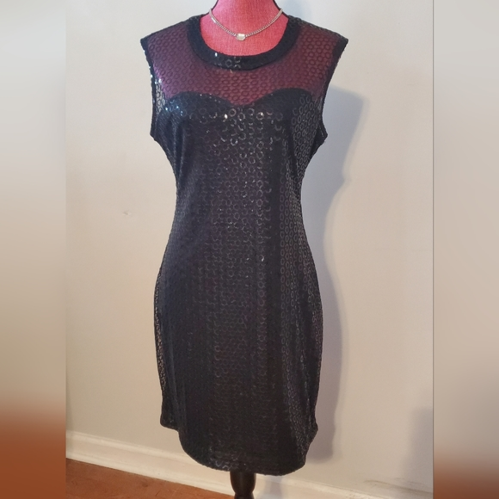 Express Black Sequins LBD‎ / Cocktail Dress - M